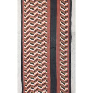 HENRI BENDEL NEW YORK Chevron Oblong Chiffon Scarf 100% Silk 73”x20” Vintage EUC